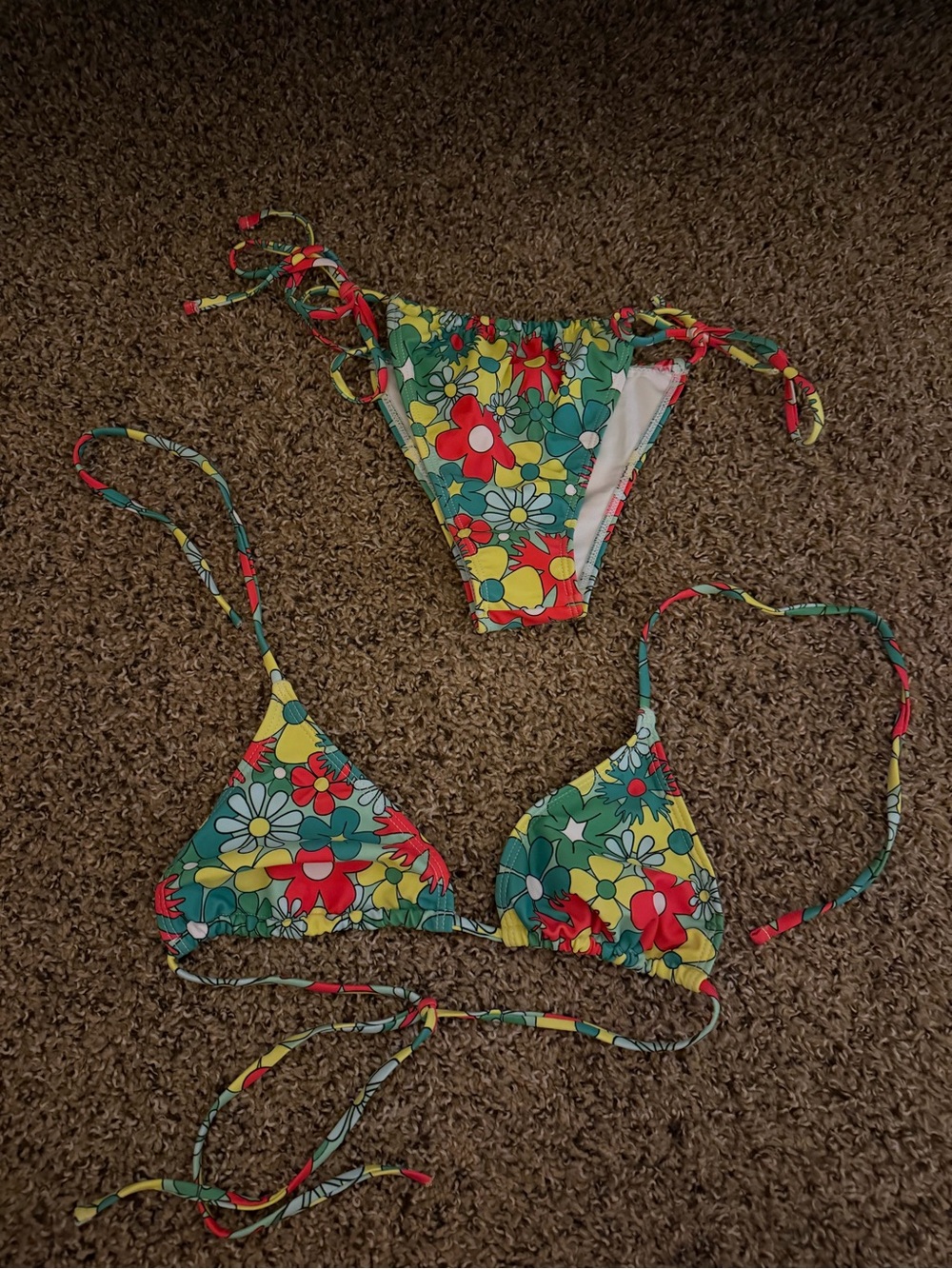 Floral Tie-Side Bikini Set - Multi Color